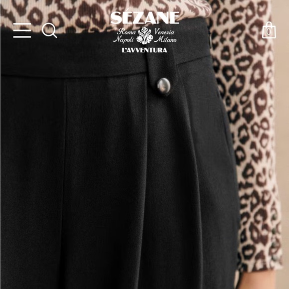 NWT Sezane Loulou Trousers Black US Size 10 - Picture 3 of 3